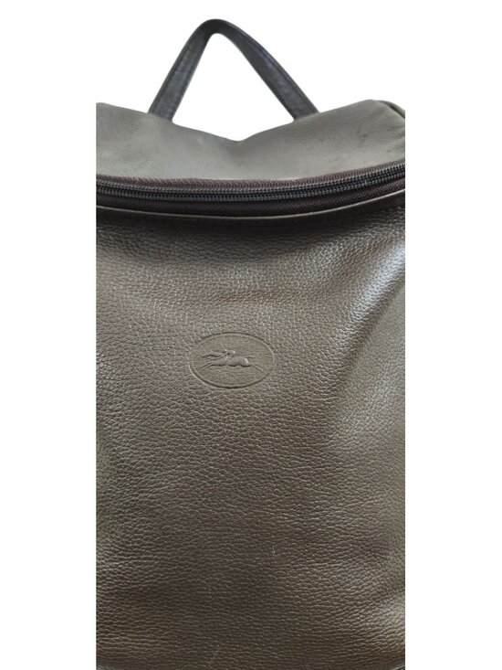Longchamp Leather Backpack Brown Pebbled Leather Travel Daypack Convertible Bag main image 5